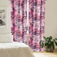 thumbnail image 2 of Ambesonne Nature Curtains, Grunge Watercolor Flowers, Pair of 28"x63", Dark Pink Pale Purple, 2 of 5