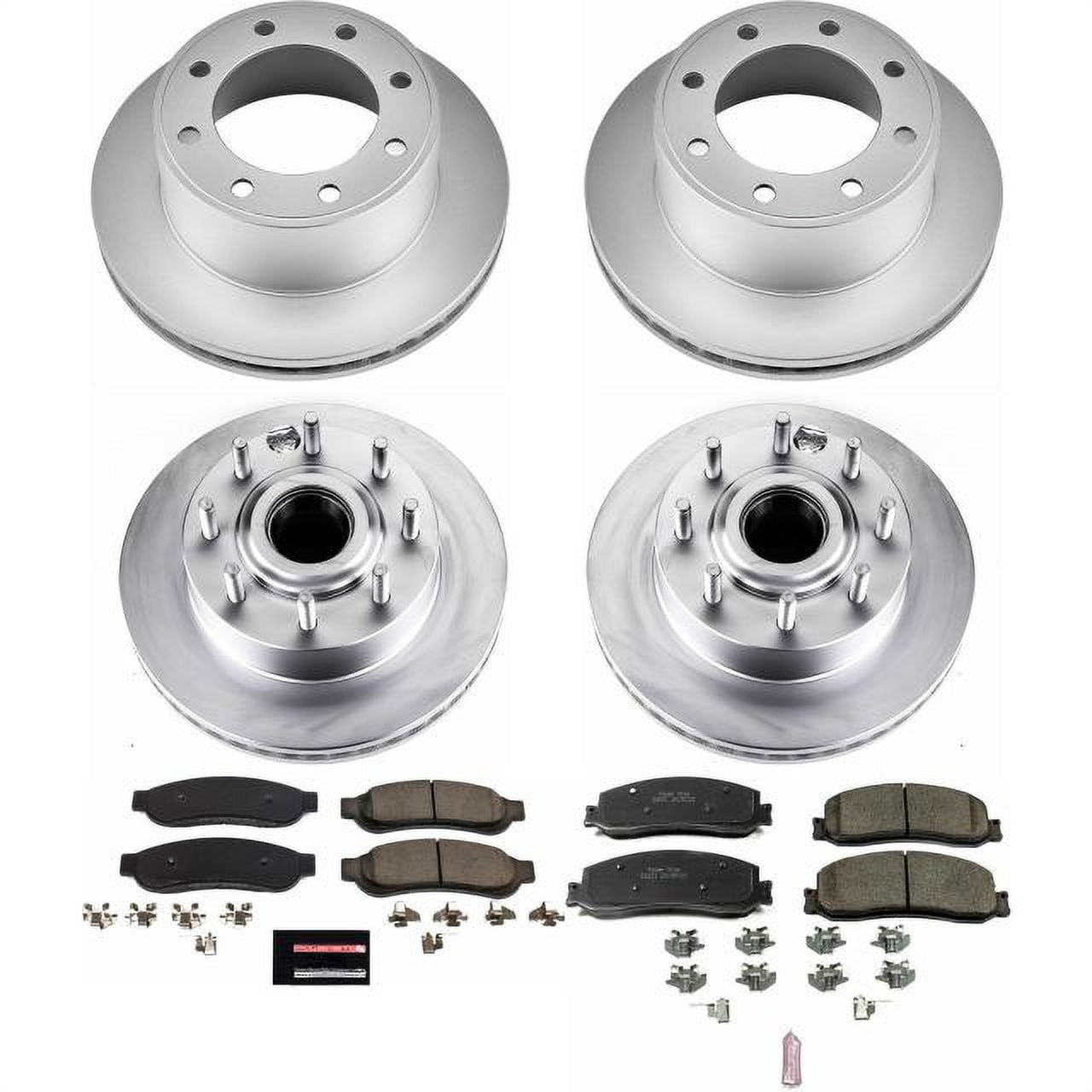 PowerStop Front and Rear Geomet Coated Brake Rotor and Pad Kit Fits: FORD Select Models CRK6551
