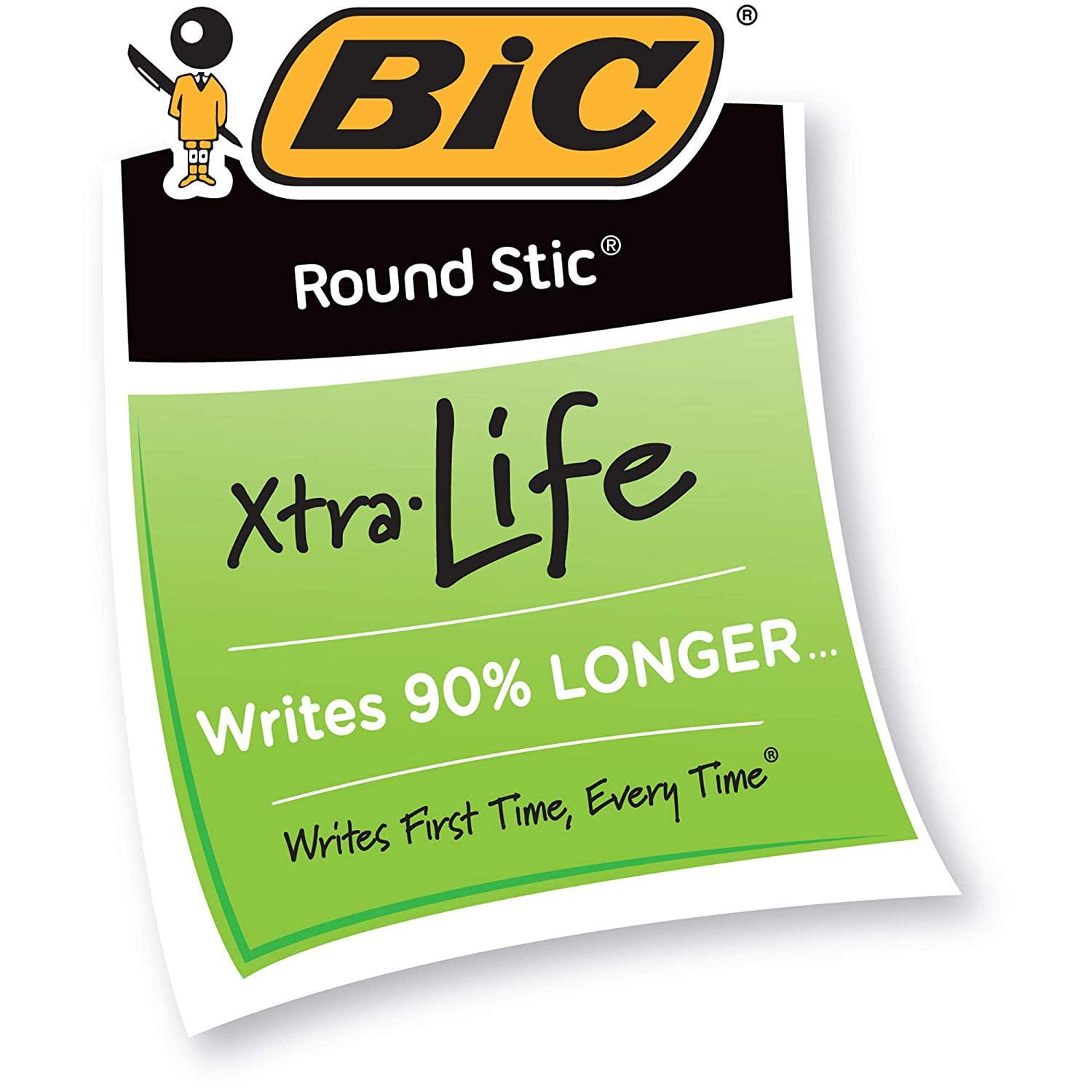 BIC Round Stic Ballpoint Pen - -GSMP101BK