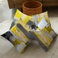 thumbnail image 2 of Set of 4 Modern Abstract Art Painting Yellow Gray 20x20 inch Throw Pillow Covers Outdoor Square Decorative Linen Cushion Pillows Case Hidden Zipper for Patio Playroom Couch Bed Living Room Décor, 2 of 6