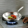 thumbnail image 1 of Sartén de acero inoxidable 304, olla para cocinar, utensilios de cocina, mango antiescaldaduras sin recubrimiento, calentamiento rápido inferior de 3 24cm, 1 of 8