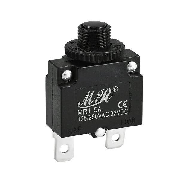 Thermal Circuit Breaker 5 Amp Push Button Reset Overload Protector 125