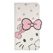 Galaxy S24 Plus Case (6.7inch) HELLO KITTY Diary Wallet Flip Stand Function Mirror Cover - Shy White Ribbon Pink