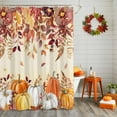 thumbnail image 2 of Shower Curtains for Bathroom-36"x72",Thanksgiving Pumpkin Fall Maple Leaf Waterproof Bath Curtain Grommet Shower Curtain Set with Hooks,Watercolor Autumn Plant Washable Bath Accessories, 2 of 8