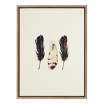 Kate and Laurel Sylvie Just Three Feathers Nature Art Framed Canvas Wall Art, 18" x 24", by Maja Mitrovic of Makes My Day Happy