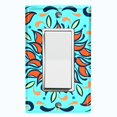 thumbnail image 1 of Metal Light Switch Plate Cover Orange Blue Flower Tile Pattern TIL003, 1 of 13