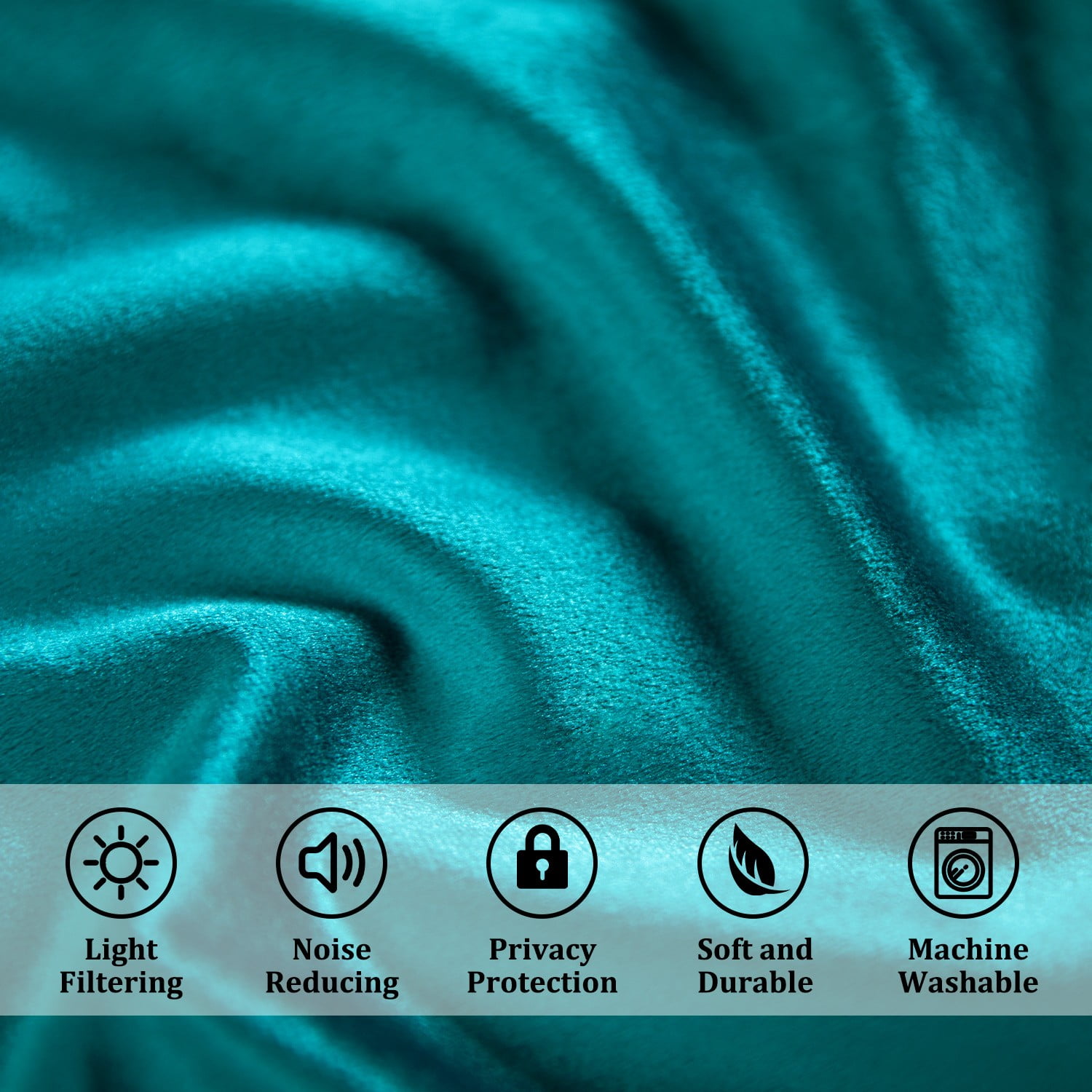 VOGOL Green Velvet Room Darkening Curtains, Thermal Blackout Drapes 60x84 Inches with Rod Pocket, Set of 2