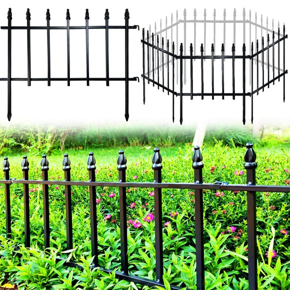 Valla decorativa de metal Thealyn para jardín, 56 cm de ancho x 46 cm de alto