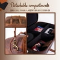 thumbnail image 5 of DreamController Genuine Leather PS5 Carrying Case | Gaming Bag with Detachable Adjustable Compartment for Accessories | Full Grain Leather Weekender Bag for Gaming Console | Vintage Brown Leather Bag, 5 of 6