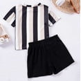 thumbnail image 6 of BOOMNY Toddler Baby Boys Outfit Set Short Sleeve Striped Prints T-Shirt Shorts 2 Peice Sports Clothes Set Cozy Dailywear, 6 of 6