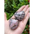thumbnail image 2 of Rhodonite Gemstone Hearts, Polished Rhodonite Puffy Hearts, Rhodonite Palm Stone, Rhodonite Heart (5 Hearts）, 2 of 9