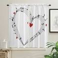 thumbnail image 3 of Music Symbol Red Heart Musical Note Curtain For Living Room Kids Bedroom Kitchen Window Curtains Home Interior Drapes, 3 of 6