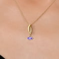 thumbnail image 3 of Gem Stone King 10K Yellow Gold Blue Tanzanite and Lab Grown Diamond Pendant Necklace for Women | 0.28 Cttw | Gemstone December Birthstone | Marquise 6X3MM | With 18 inch Chain, 3 of 6
