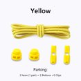 thumbnail image 1 of Lacets Ronds de Sport Sans Attaches, Dégagement Rapide, Verrouillage à Ressort Réglable, Lacets Élastiques, Accessoires de Chaussures pour Enfants et Adultes, Jaune, 1 of 6