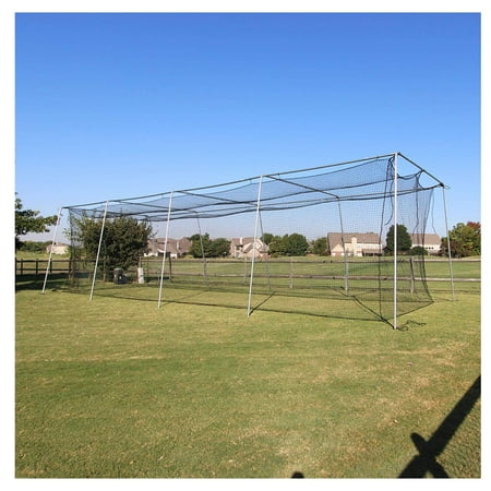 Cimarron Sports - Outdoor Twisted Baseball Batting Cage Net w/Access Door - Black