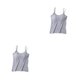 thumbnail image 2 of Qarigey Camiseta sin mangas cómoda y sexy de poliéster para mujer con cubiertas para pezones camisolas y chalecos para mujer sujetador gris XXL,1 2Conjunto, 2 of 6