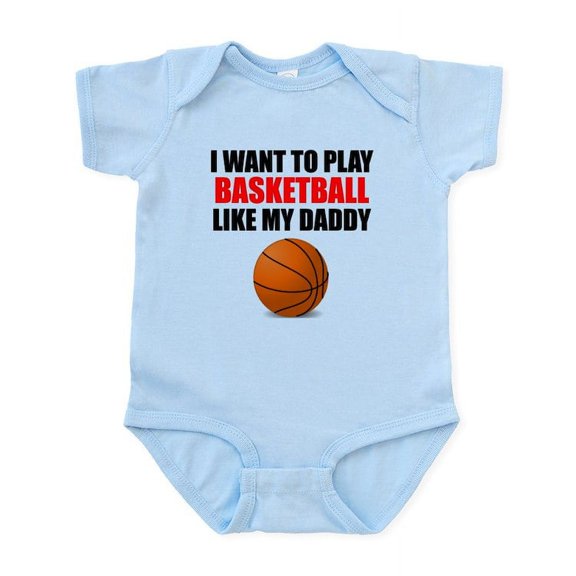 CafePress - Basketball Like My Daddy Body Suit - Baby Light Bodysuit, Size Newborn - 24 Months