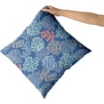 thumbnail image 3 of Beach Throw Pillow Covers, Set of 2 Coastal Coral Branch Ocean Themed Outdoor Couch Pillow Cases Decorative Sea Plants Print Sofa Cushion Cover Modern Decor for Bedroom Living Room, 18" x 18", Blue, 3 of 6