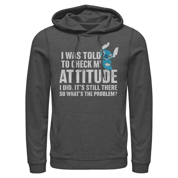 Mens Lilo & Stitch Attitude Check Lightweight Hoodie
