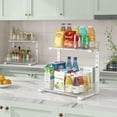 thumbnail image 6 of Under Sink Organizer 2 Packs, Pull Out Kitchen Sink Organizer, 2 Tier Slide Out Kitchen Organizers and Storage Bathroom Under Cabinet Storage Shelf, Transparent & White, 6 of 14