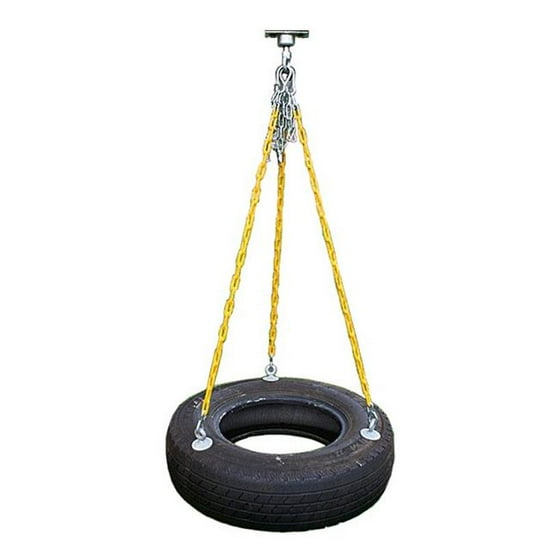 Eastern Jungle Gym Heavy Duty 3 Chain Rubber Tire Swing Seat With Adjustable Coated Swing Chains Swing Set Accessories