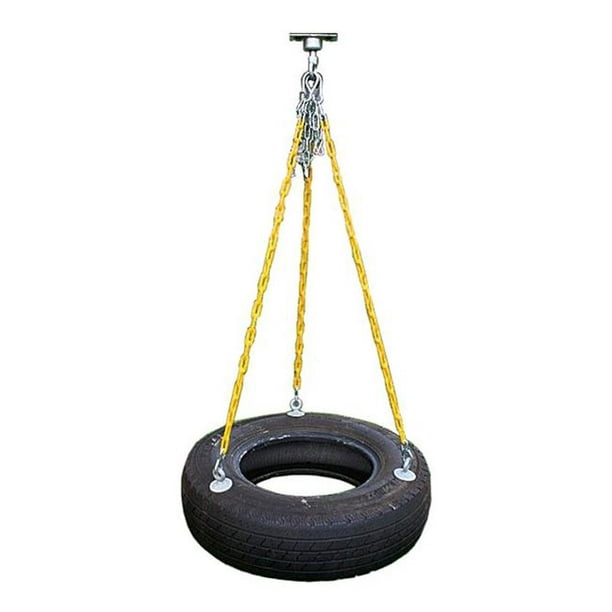 Eastern Jungle Gym TIREASSEMBLY 3-Chain Tire swing with chain, Black &  Yellow 