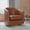 Brown, variant on Merrick Lane Ada Faux Leather Upholstered Club Style Barrel Chair with Brass Nail Trim, Sloped Arms, and 360 Degree Swivel Base in a Brushed Gold Vinyl Wrap-Black