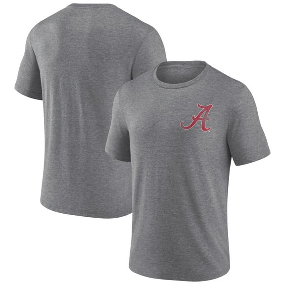 Men's Heather Gray Alabama Crimson Tide Left Distressed Logo Tri-Blend T-Shirt