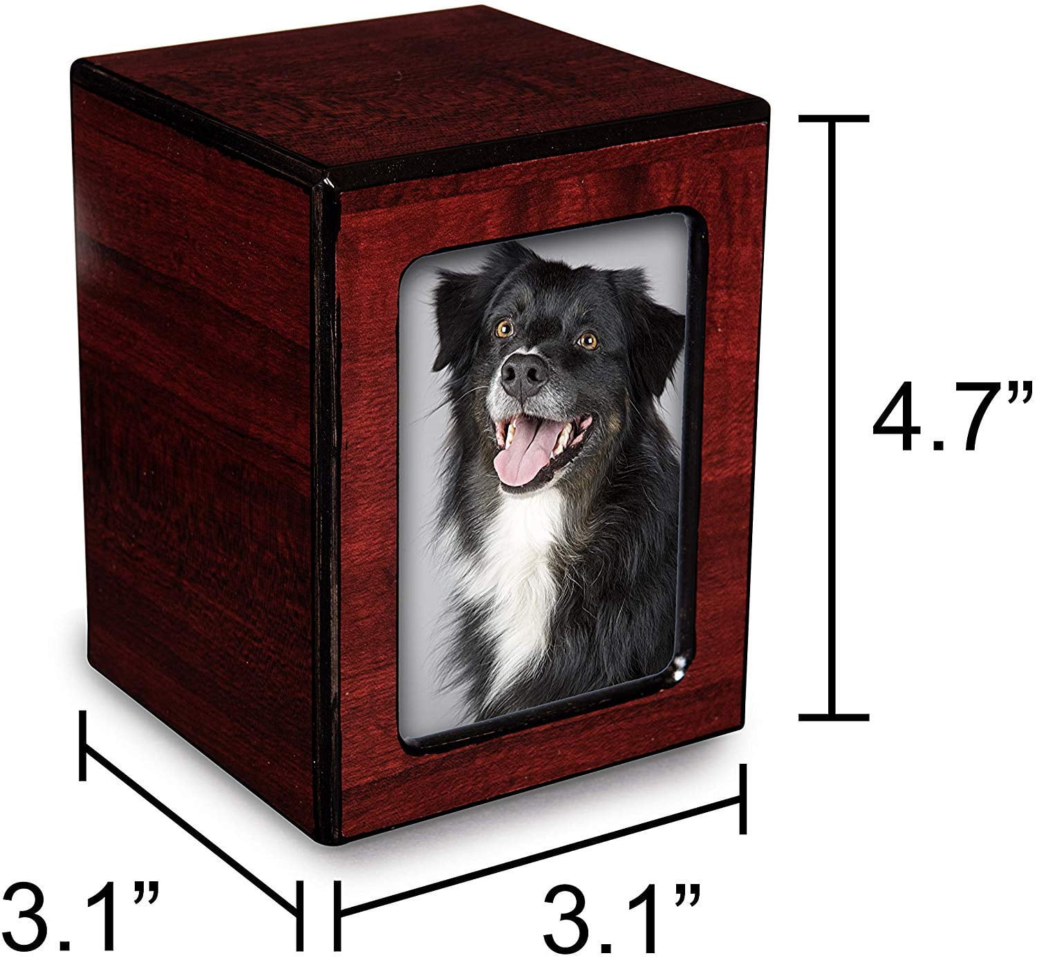 Society Collection-Small-Photo Pet/Keepsake Cremation Urn-Cherry Finish
