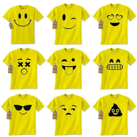 Men's Emoji Smiley Face Emoticon T-shirt Collection Halloween Costume (Size: