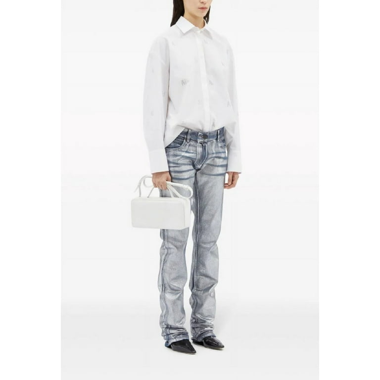 パンツ MSGM Woman Pants Blue 3641MDP11247117 89 Msgm Blue Cotton Pants (Women's) - Walmart.com