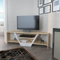 thumbnail image 5 of Sares 47'' Corner TV Stand Media Console Table - Modern Design Tv Stand - Natural Oak and White Finish, 5 of 6