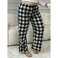thumbnail image 3 of LANBAOSI Women's Pajama Pants Plus Size Comfy Fleece Plaid PJ Pants for Sleep Size 1XL, 3 of 8