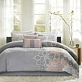 thumbnail image 1 of Madison Park Lola Comforter, Queen, Grey/Blush, 1 of 4