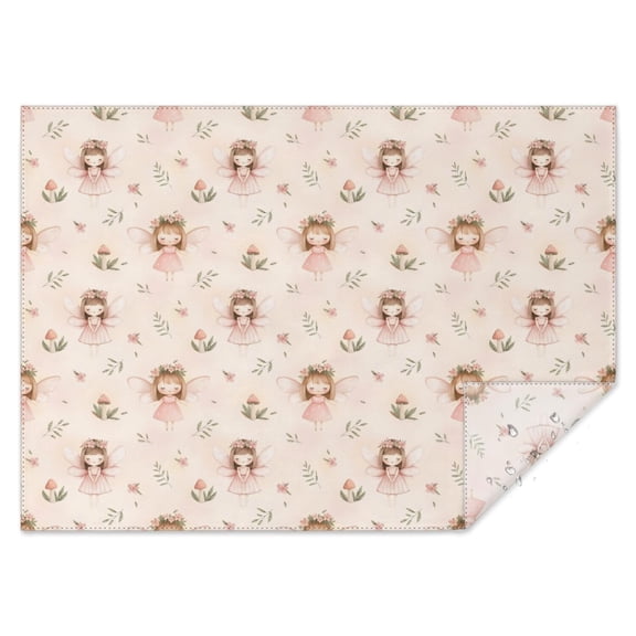 Flower Fairy Princess Pattern Rectangle Tablecloth 60"x84",Waterproof Polyester Rectangle Table Cloth, Wipeable Spillproof Polyester Tablecloth for Dining, Camping, Indoor and Outdoor