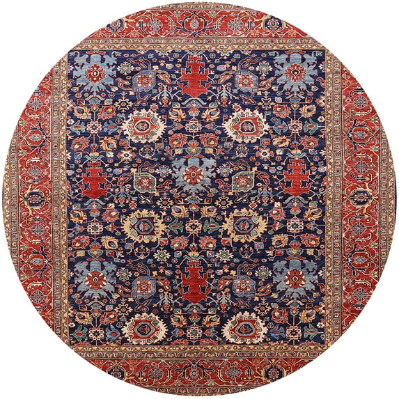 Ahgly Company Machine Washable Indoor Round Industrial Modern Camel Brown Area Rugs, 6' Round