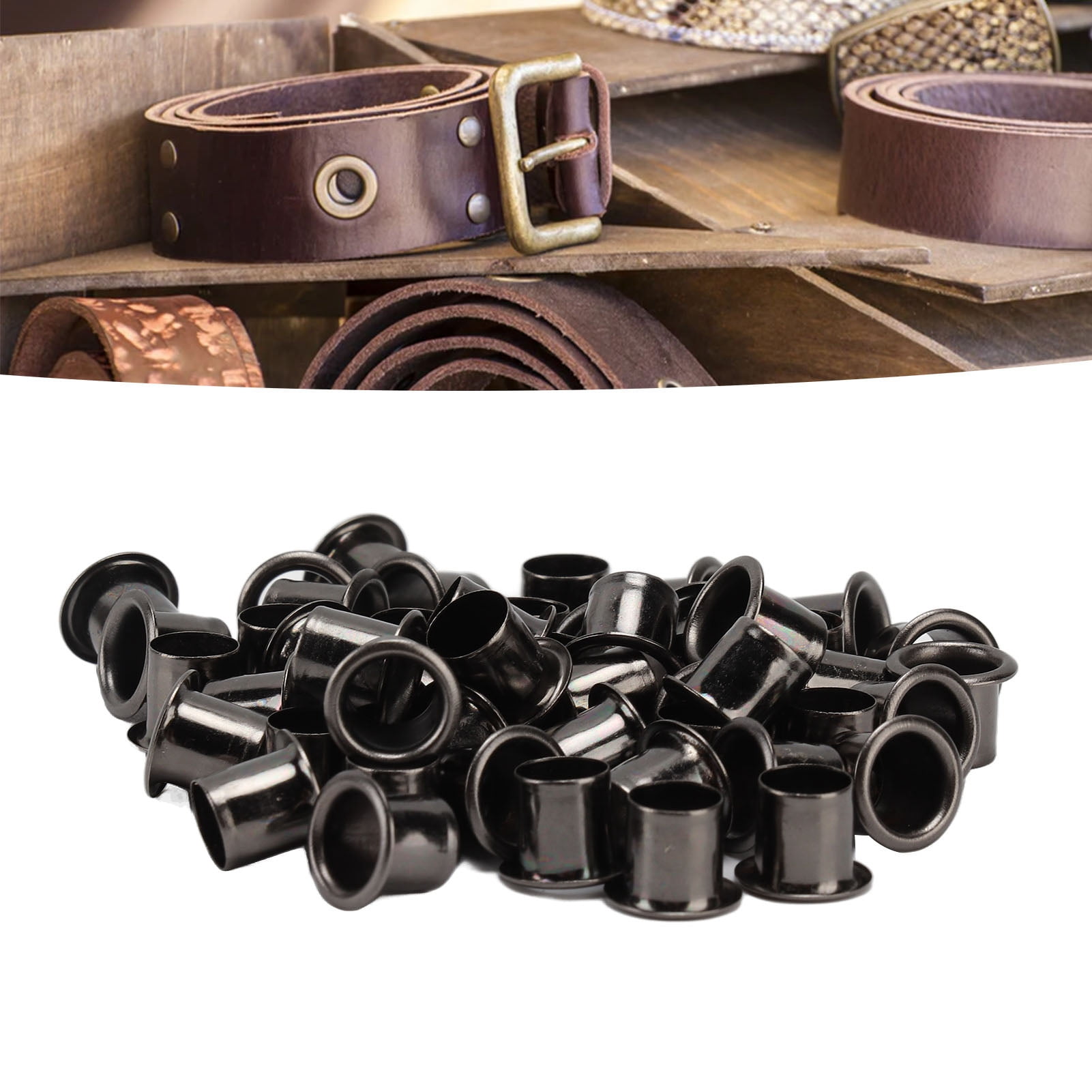 Metal Eyelets, Corrosion Resistant 100PCS Easy To Install Circular Inner Hole Grommets  For DIY Leather Handicraft