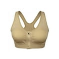 thumbnail image 1 of Women's Zip Front Closure Sports Bra Ultra-thin Large Bra Sports Bra Front Zipper Full Cup Padded Tops Seamless Wirefree Active Workout Gym Yoga Bras, 1 of 9