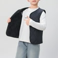 thumbnail image 6 of XXWXYD Boys Girls Thick Cotton Vest, School Winter Warm Outerwear with Velvet Inner Fleec𝖾 𝖫ining, Kids Autumn Windproof Vest, 6 of 7