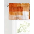thumbnail image 6 of Valances for Windows Orange White Color Block Rod Pocket Cafe Window Treatments Valance Curtains for Kitchen Bathroom Laundry Basement Windows 60"x14", 6 of 9