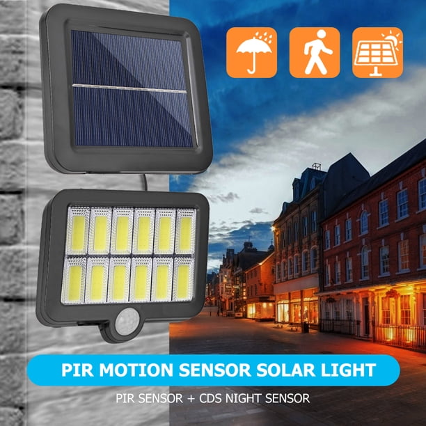 Luz de pared con sensor de movimiento PIR resistente al agua para jardín solar LED para exteriores (120COB B)