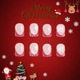 thumbnail image 6 of KOYPTL Christmas Red & Nude Press on Nails,Short Square Fake Nails Snowflakes Acrylic Glitter Glue on Nails,Reusable Winter Xmas False Nails for Women Girls Holiday Manicure Daily Wear 24pcs, 6 of 8