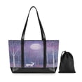 thumbnail image 7 of FORMRS Canvas Laptop Tote Bag for Women with 15.6" Computer Compartments Shoulder Handbag, Purple Forest, 7 of 7
