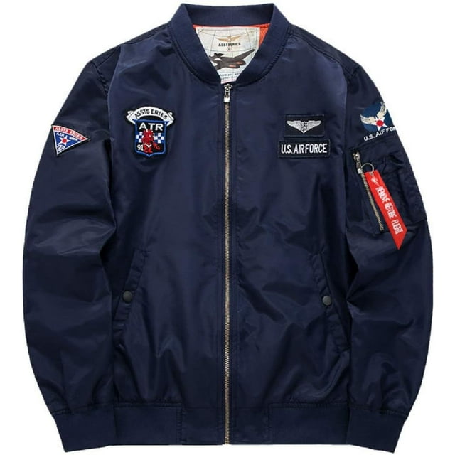 CORIRESHA Chaquetas bomber ajustadas para hombre Apollo NASA