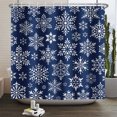 thumbnail image 3 of Luoshdecor Christmas Snowflake Shower Curtain, Red White Xmas Snowflake Winter Waterproof Fabric Bathroom Curtain for Bathroom Xmas Holiday Decor 78.9x47 in, 3 of 3