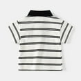 thumbnail image 4 of Kkkded Toddler Kids Boys Short-Sleeve T-Shirt Baby Striped Printing T-Shirt Tees Cotton Casual T Shirt Tops Cartoon Soft Breathable Comfortable Lapel Summer Shirt for 1-8 Years, 4 of 8