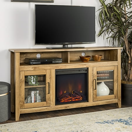 58 Wood Highboy Fireplace Media Tv Stand Console Barnwood