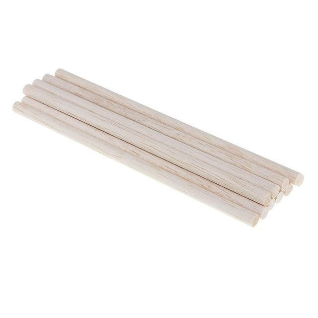 10 Pcs Bâtonnets Ronds en Bois de Balsa Naturel Blanc Non Fini pour 200mm