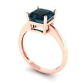 thumbnail image 2 of 2 ct Asscher Cut Natural London Blue Topaz Solitaire Engagement Ring for Women in 18K Rose Gold, 2 of 5