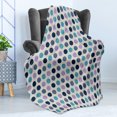 thumbnail image 4 of Geometric Soft Flannel Fleece Blanket, Old School Retro Style Vintage Traditional Polka Dots with Grunge Texture Image, Cozy Plush for Indoor and Outdoor Use, 60" x 80", Multicolor, by Ambesonne, 4 of 5